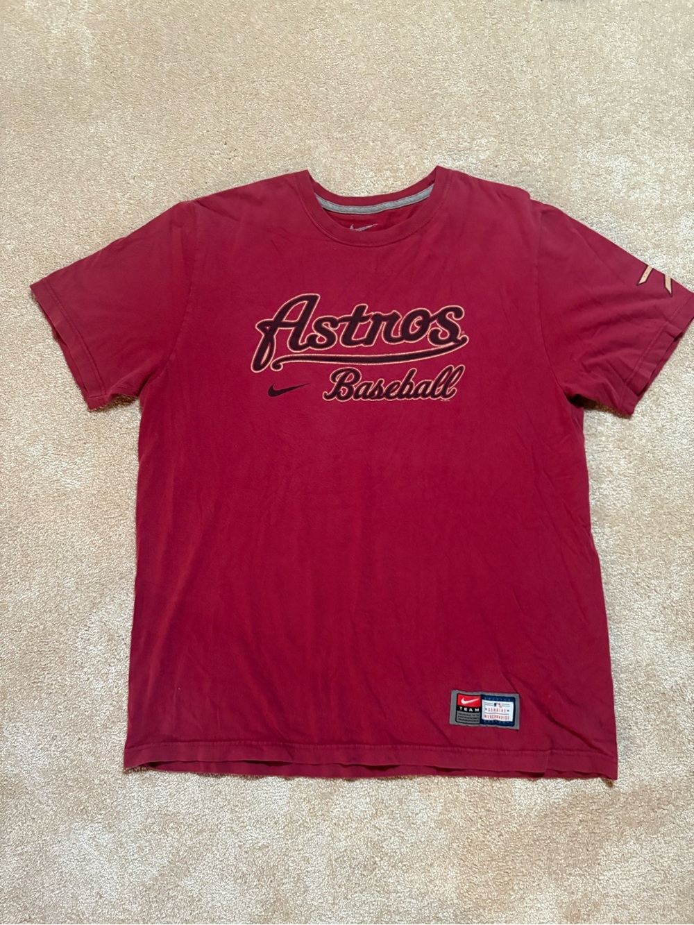 Vintage Nike Team Houston Astros Baseball T-Shirt XL Red MLB